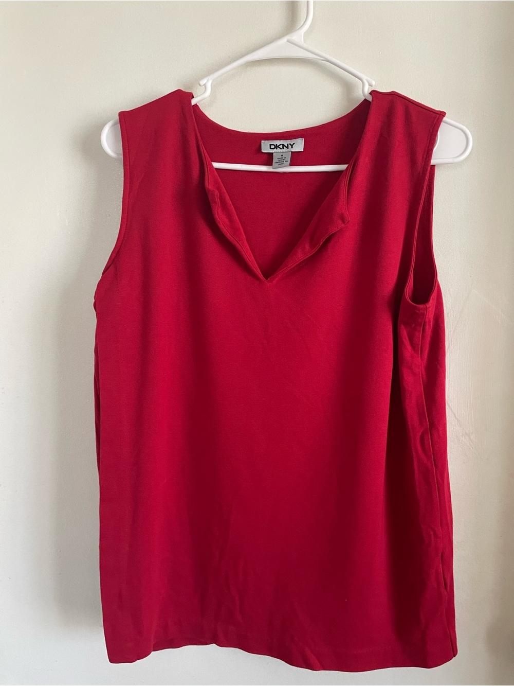 DKNY Bright Red Sleeveless V-Neck Tank